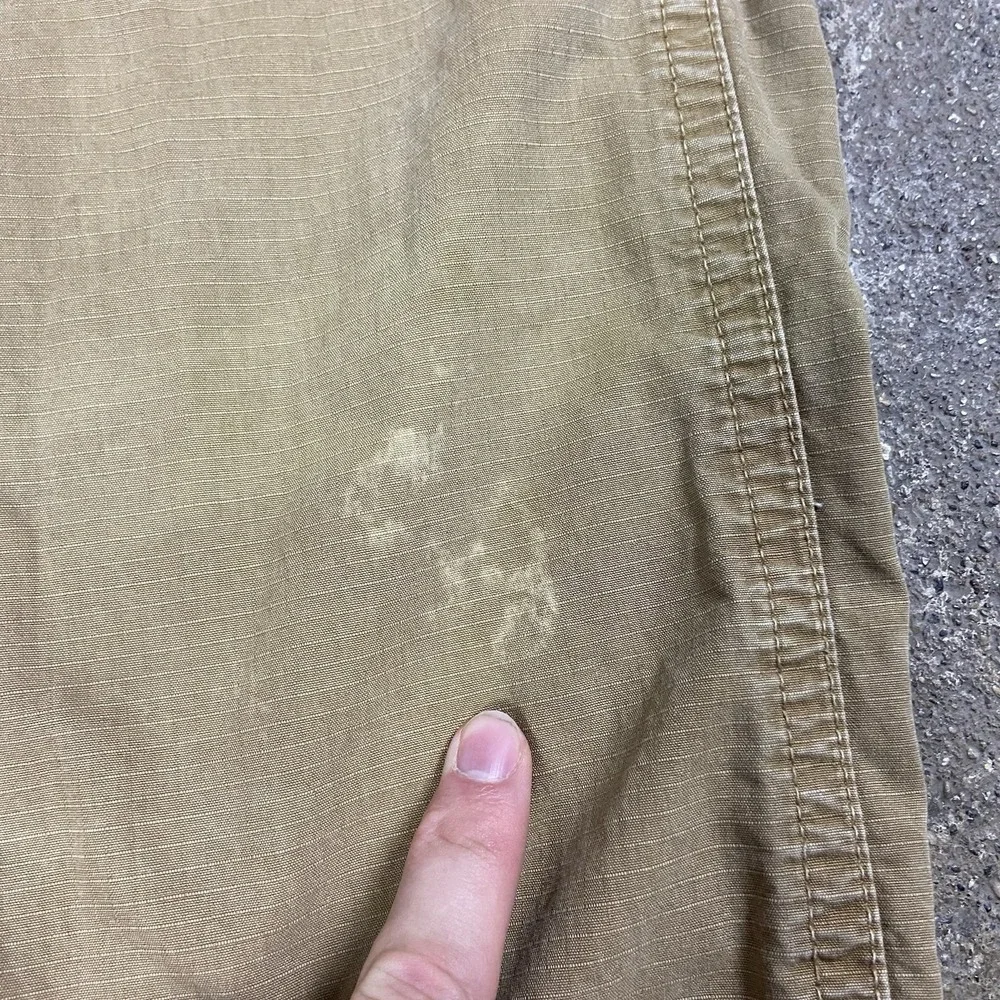 Vintage Y2K American Eagle Cargo Pants Size 32x30 Beige Rip‎ Stop Loose Fit Work